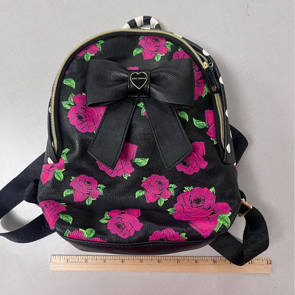 Betsey Johnson Mini Roses Backpack with Bow - Picture 2 of 6